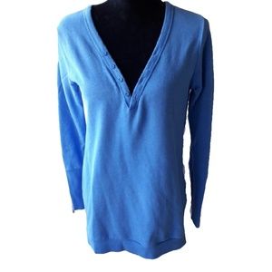 VICTORIA'S SECRET Blue V-neck Sweatshirt